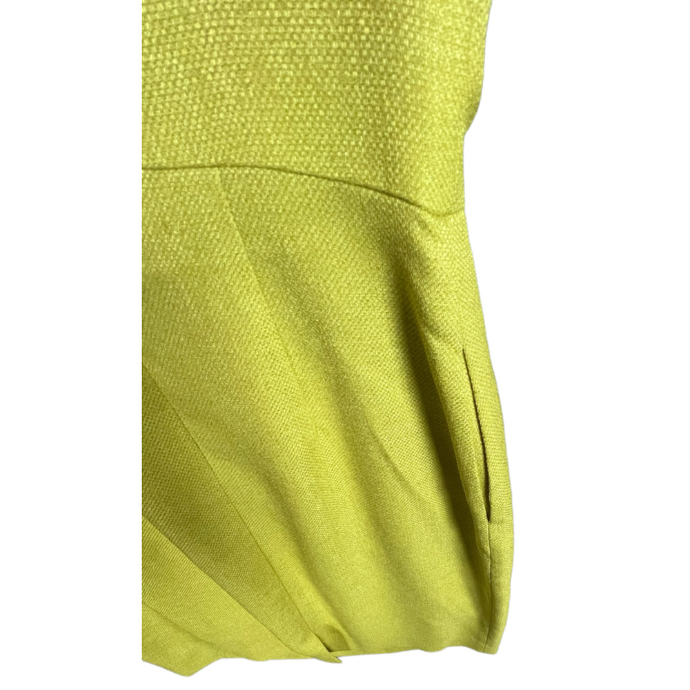 Kay Unger Women's Short Sleeve Dress Sz 4 Mustard Color With Embeleshments Lined - Picture 6 of 9